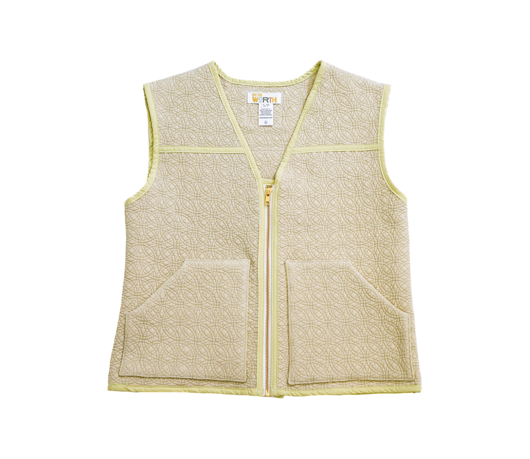Quilted Zip Vest - S