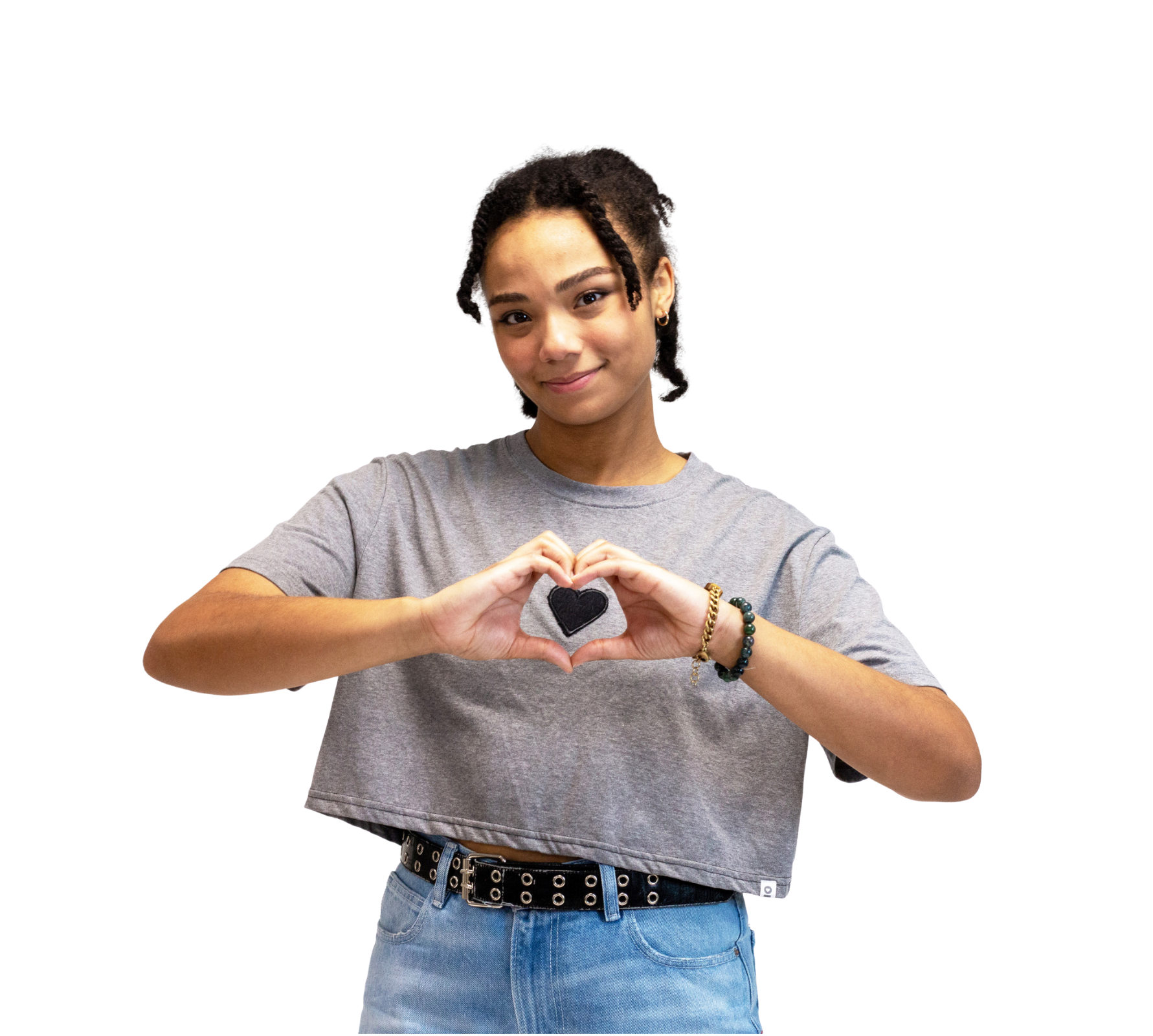 Cropped Puffy Heart Tee - M
