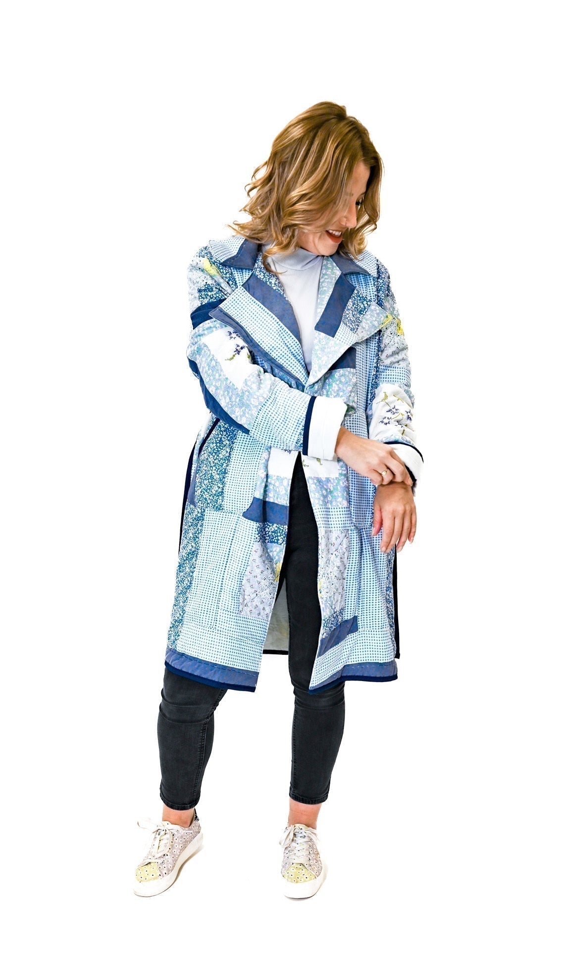 Quilted Trench Coat - L