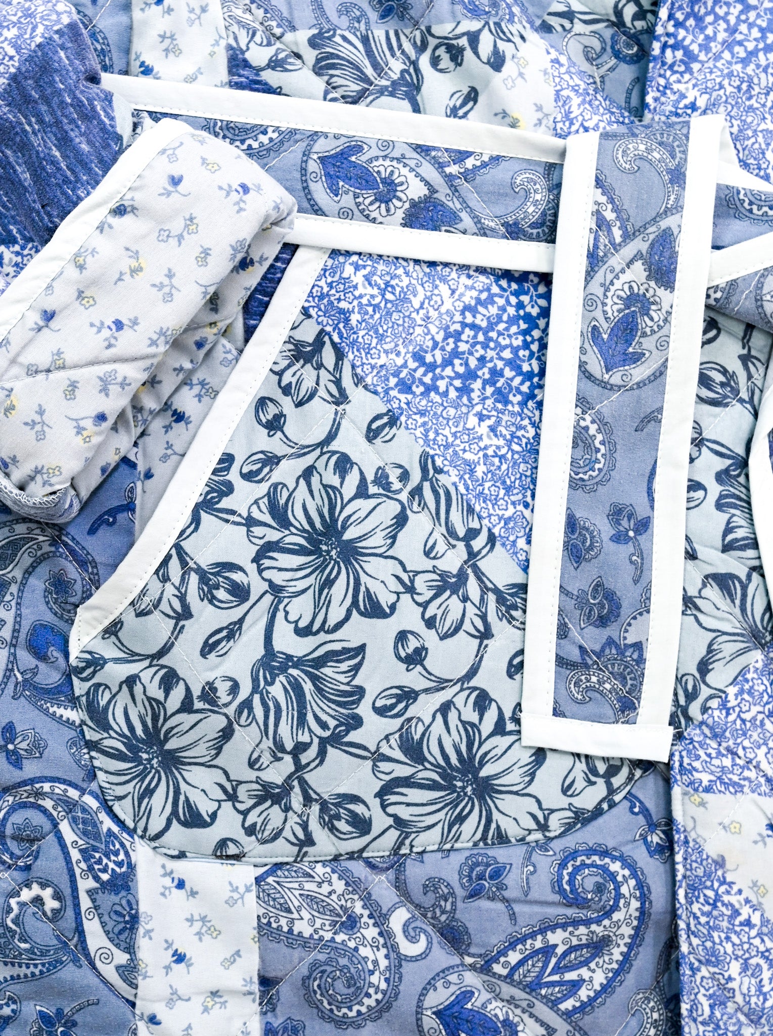 Quilted Trench Coat - L