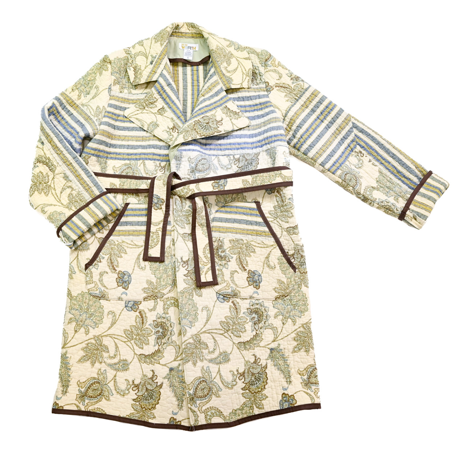 Quilted Trench Coat - L